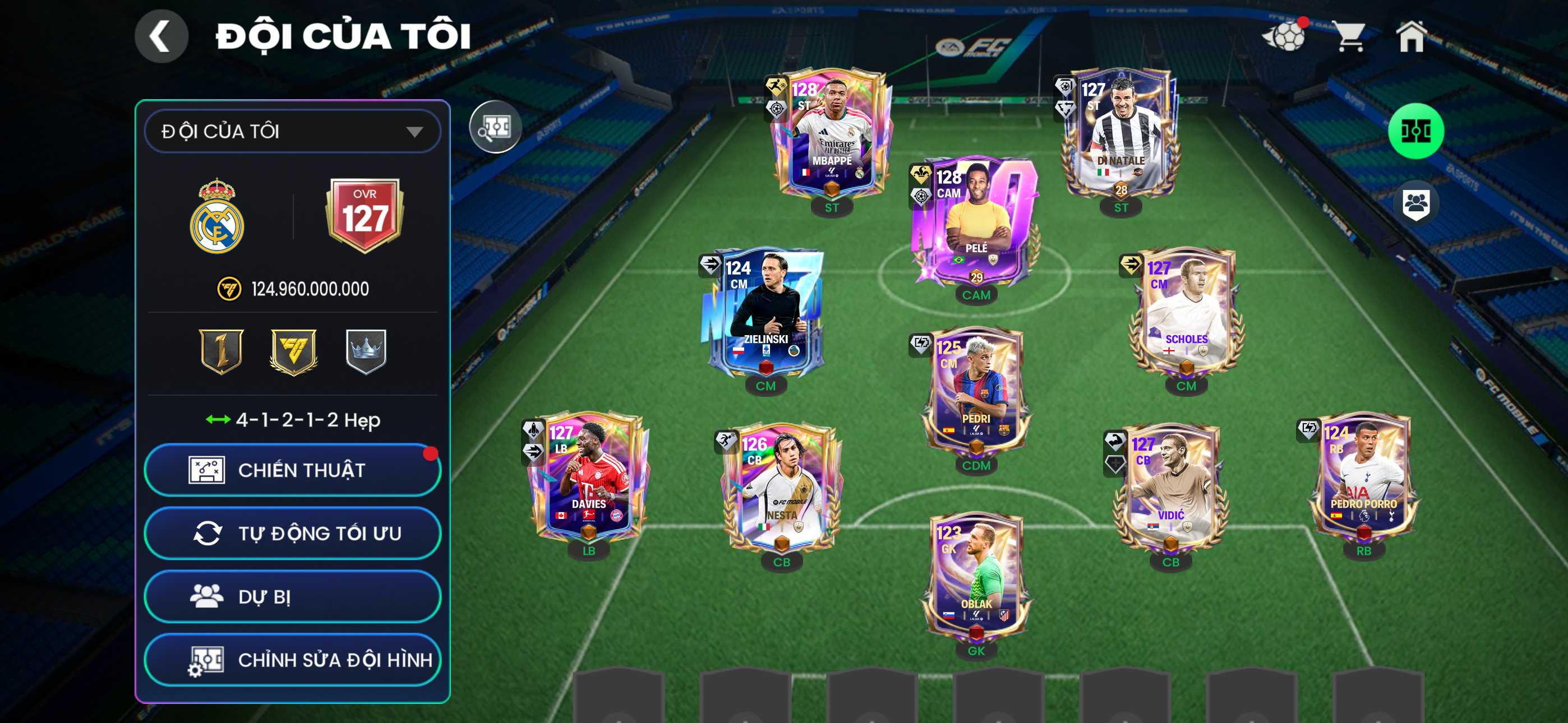 Ovr 127 M3p+Pele+14k mảnh+5k hhth Khung ổn