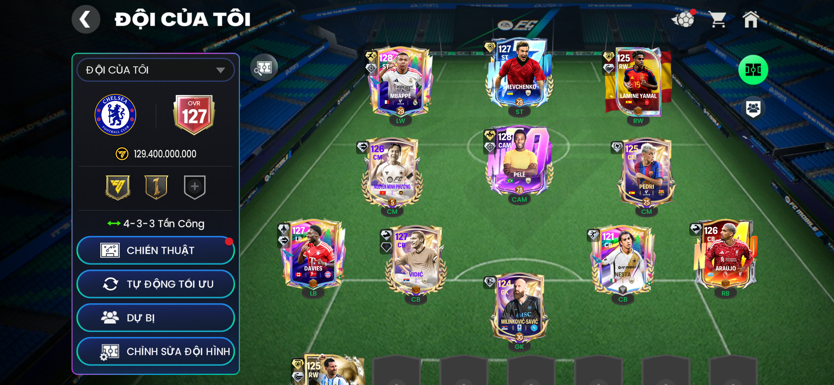 Acc Grn ttt Ovr 127 Pele+M3p+30k mảnh+ nhiều cthu ngon