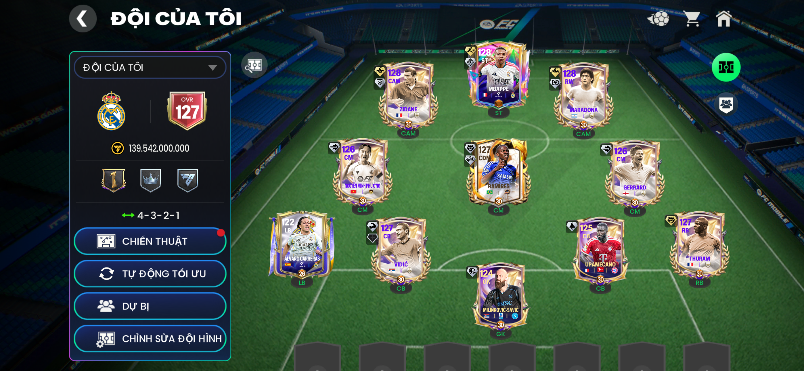 Acc Grn ttt Ovr 127 M3p +Zidane+Madarona+ sổ công thủ ngon